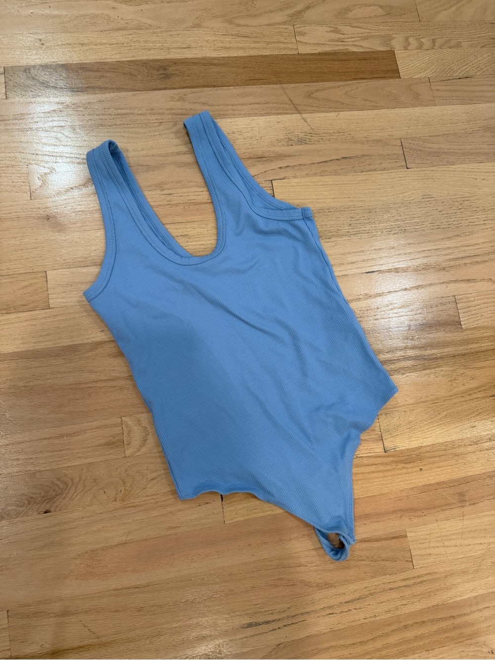 Abercrombie & Fitch Sky Blue Ribbed Scoop Bodysuit